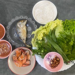 เมี่ยงผสมปลาทู + กุ้ง