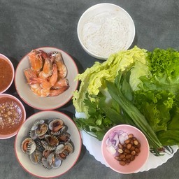 เมี่ยงผสมหอยแครง + กุ้ง