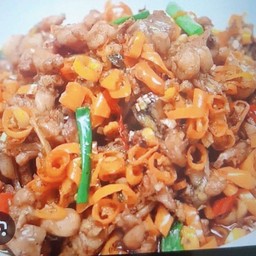 ผัดพริกสดกบ+ข้าว