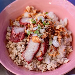 ข้าวต้มแห้งหมูแดง หมูสับ