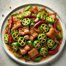 หมูกรอบผัดพริกหยวก