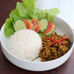 ข้าวคั่วกลิ้งหมูสับ