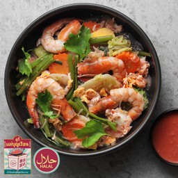 สุกี้ผัดแห้งกุ้งสด