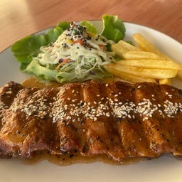 สเต๊กซี่โครงหมูBBQ