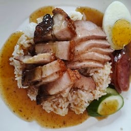 ข้าวหมูแดงหมูกรอบ(หมูรมควัน)