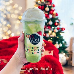 นมหมีชาเขียวปั่น