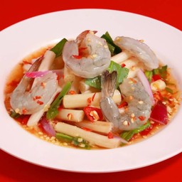 Spicy Lotus Stem with Raw Shrimp Salad