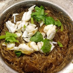 เนื้อปูก้อนอบวุ้นเส้น+น้ำจิ้มซีฟู๊ด/ซอสชิโช่)