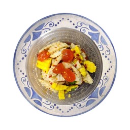 ยำข้าวโพดไก่ยอไข่แดงเค็ม