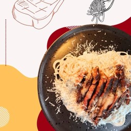 สปาเก็ตตี้ สเต็กเนื้อซอสครีม