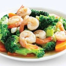 บล็อกโคลี่ผัดกุ้ง