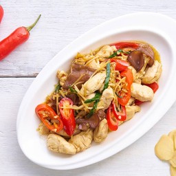 ข้าวไก่ผัดขิง