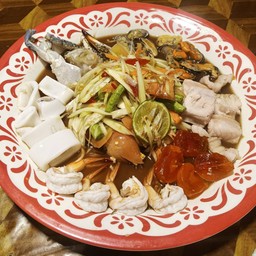 ตำลงเล(ปูม้า,กุ้ง,หมึก,ปลา,หอย,แดงเค็ม