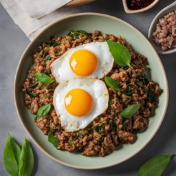 ผัดกระเพราหมูสับไข่ดาว