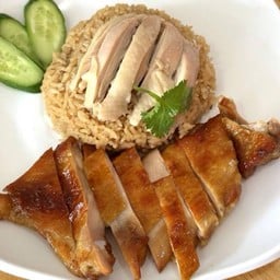 ข้าวมันไก่ย่าง+ไก่ต้ม