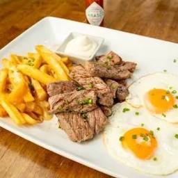 Cheesy Imported Striploin Steak&Eggs
