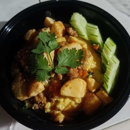 ไข่เจียวเต้าหู้ทรงเครื่อง ไม่ใส่หมู