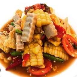 ตำข้าวโพดหมูยอ(ปลาร้า)