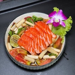 Spicy Lotus Stem Salad With Salmon