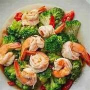บล็อคโคลี่ผัดกุ้ง