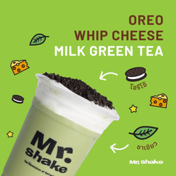 ชาเขียวนมโอรีโอวิปชีส Milk Green Tea Oreo Whipped Cheese
