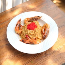 สปาเก็ตตี้สไปร์ทซี่กุ้ง