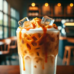 กาแฟคาราเมลมัคคิอาโต้เย็น