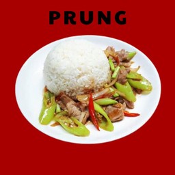 ข้าวหมูผัดพริกสด