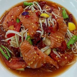 ตำ แซลมอน สด