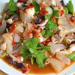 ยำ คางปลาหมึก