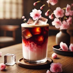 Iced Sakura Cafe Latte