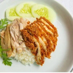 ข้าวมันไก่ต้ม+ทอด