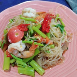 ตำเส้นเล็กกุ้งลวก