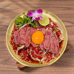 วากิวไข่หนึบยำน้ำปลาร้า Wagyu Beef with Chewy Egg and Fermented Fish Sauce  和牛弹性蛋拌发酵鱼露