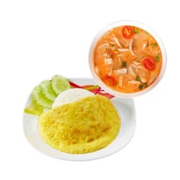 ข้าวไข่เจียว+ต้มยำ