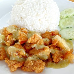 ข้าวไก่ทอด ซอสซีฟูดมายองเนส