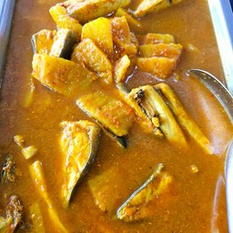 แกงส้มปลาทะเลธรรมชาติ กุ้งทะเลธรรมชาติ  (จาระเม็ดทะเล,ปลากดทะเล,กุ้งทะเล