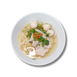 ก๋วยเตี๋ยวลูกชิ้น+หมูสด