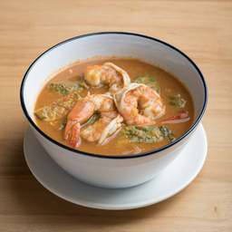 แกงส้มชะอมกุ้ง (Sour Curry with Acacia Omelette and Shrimp)