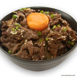 ข้าวหน้าเนื้อเทอริไข่ดอง