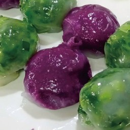 กุยช่ายแป้งบาง-ไส้ผัก+มันม่วง