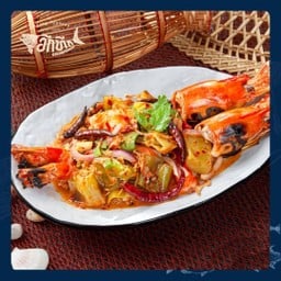 กุ้งแม่น้ำเผายำพริกหยวก