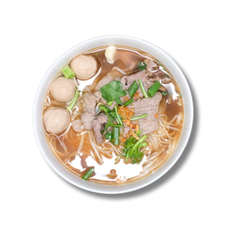 ก๋วยเตี๋ยวลูกชิ้น+เนื้อสด