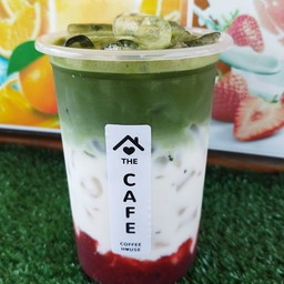 ชาเขียวนมสดสตอเบอร์รี่