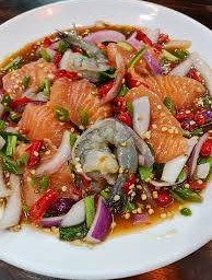 ยำแซลม่อน+กุ้งสด/สุก