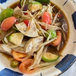 ส้มตำปลาร้า หมูยอ