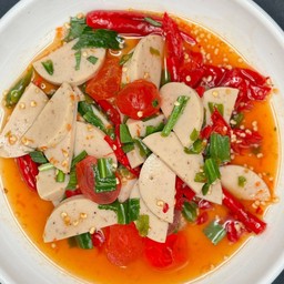 ยำหมูยอไข่แดงเค็ม