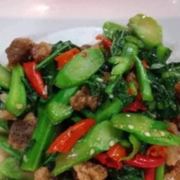 ผักคะน้าสามชั้นทอด(กับข้าว)