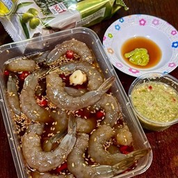 เซต กุ้งดองซีอิ้วเกาหลี+ข้าวญี่ปุ่น+สาหร่าย(ยังบัน)
