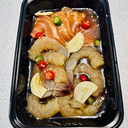 กุ้งดอง+แซลม่อนดอง ( 140 กรัม )